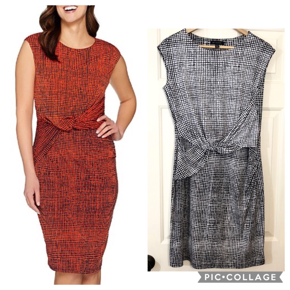 H by Halston Printed Jet Set Jersey Dress